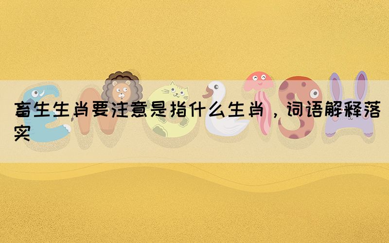 畜生生肖要注意是指什么生肖，詞語解釋落實(shí)