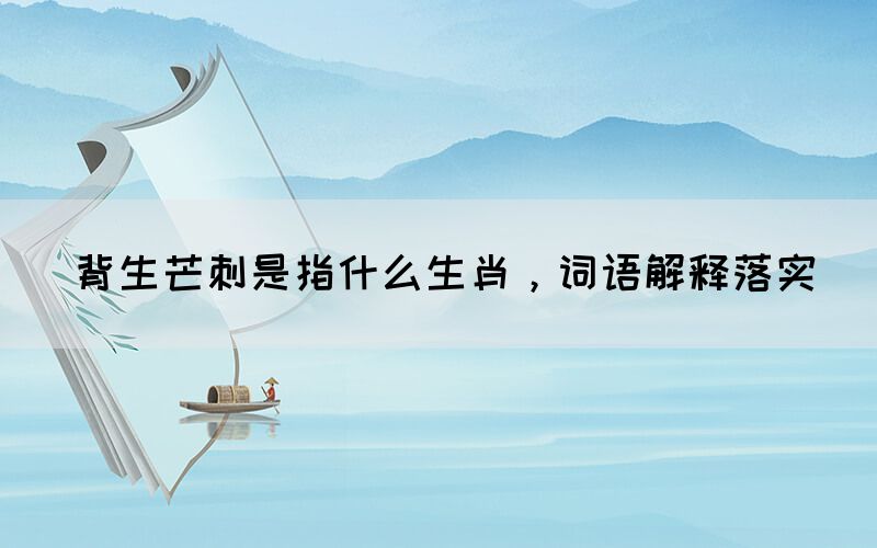 背生芒刺是指什么生肖，詞語(yǔ)解釋落實(shí)(圖1)