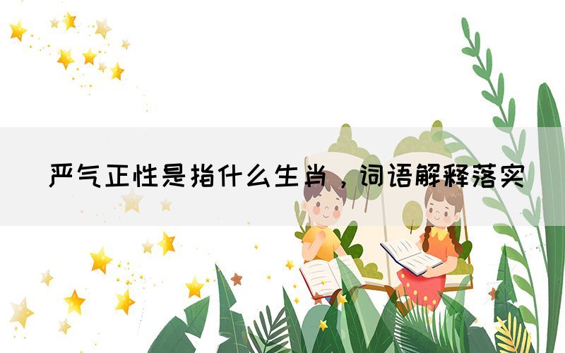 嚴(yán)氣正性是指什么生肖，詞語解釋落實(shí)